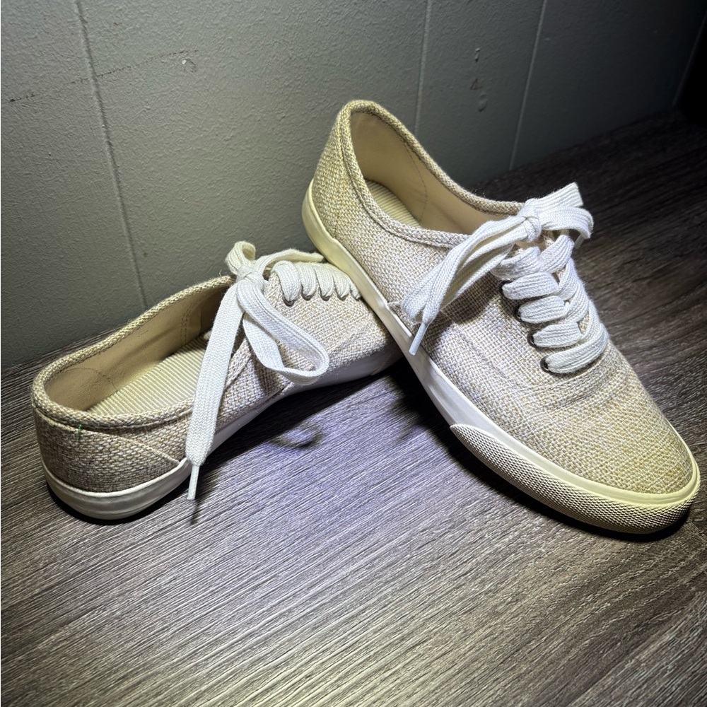 Casual Beige Canvas Sneakers